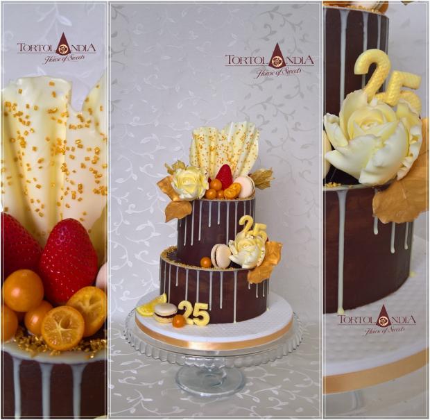 Čokoládovo-zlatá k 50tke pre dámu, torta, Čokoládové torty, Tortolandia.sk, 1