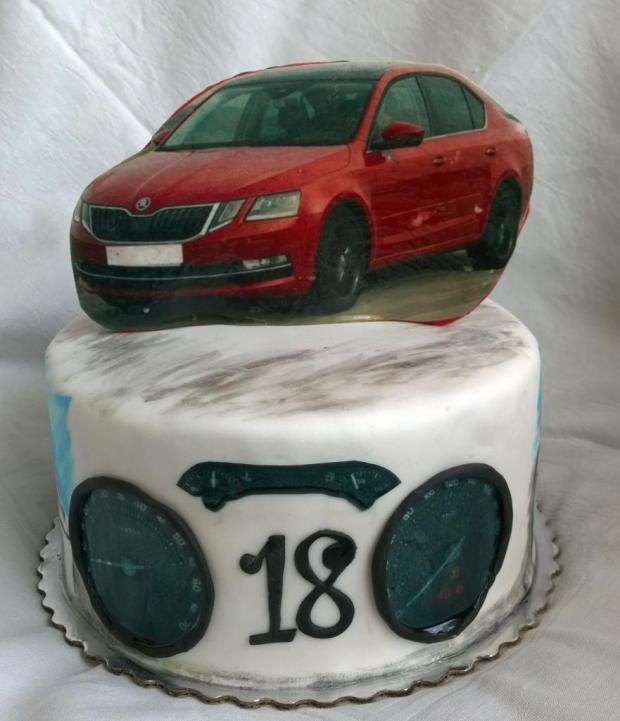 So Škodou Octavia..., torta, Narodeninové torty So Škodou Octavia..., torta, Narodeninové torty, Mariolka, 1