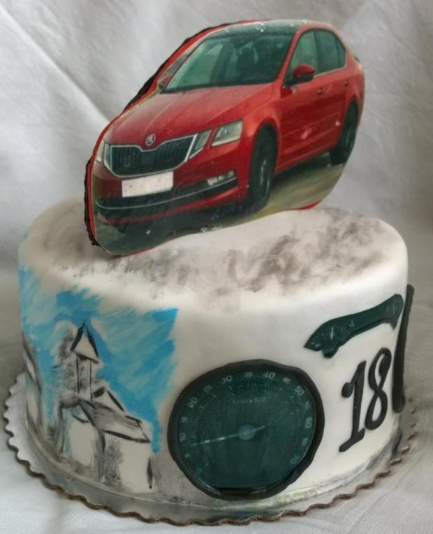 So Škodou Octavia..., torta, Narodeninové torty So Škodou Octavia..., torta, Narodeninové torty, Mariolka, 2