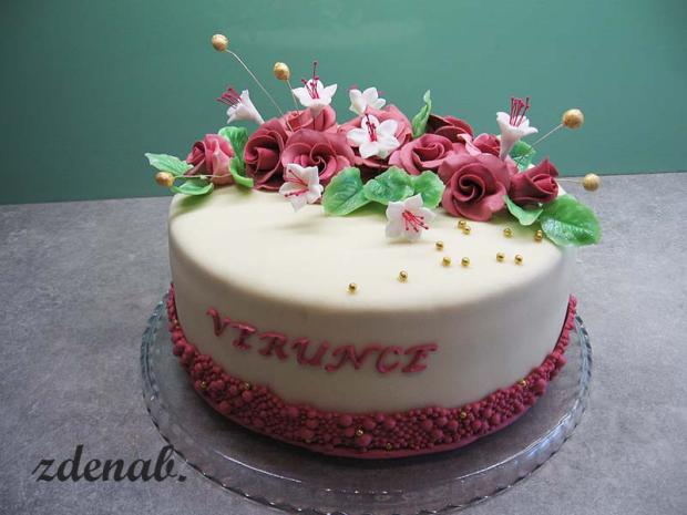 s růžemi, torta, Narodeninové torty, zdenab., 1