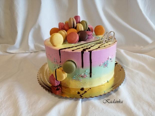 Krémová s makrónkami, torta, Drip torty, Kadanka, 1