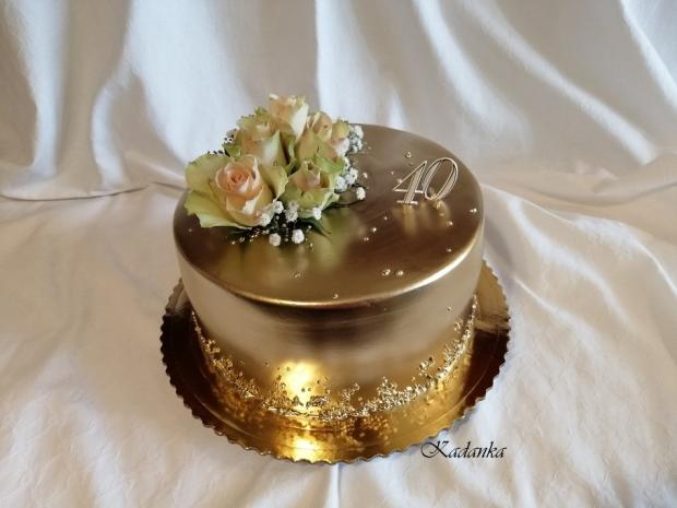 Zlatá s ružami..., torta, Narodeninové torty Zlatá s ružami..., torta, Narodeninové torty, Kadanka, 2