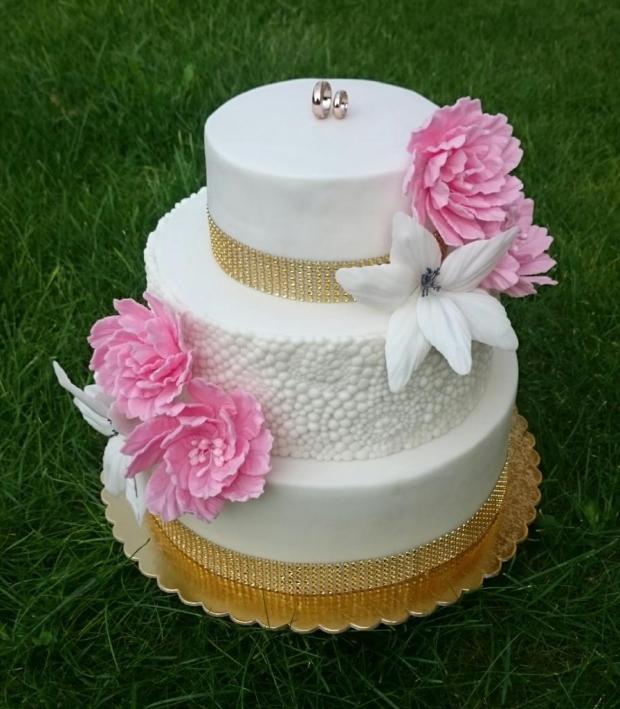 Svadobná tortička so štrasom, torta, Svadobné torty, andy611, 1