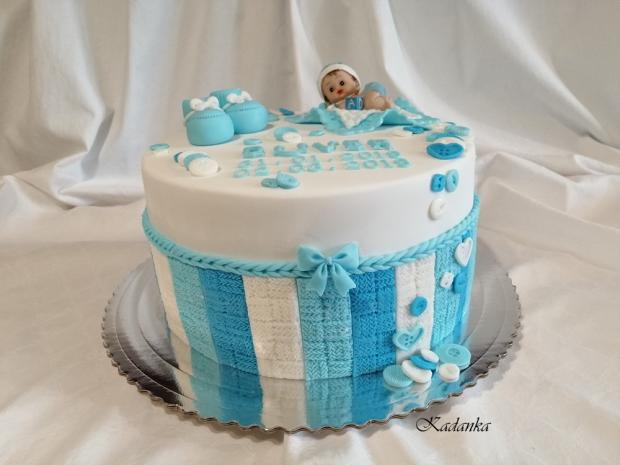 Pletená gombíková na krstiny..., torta, Torty na krstiny, Kadanka, 1