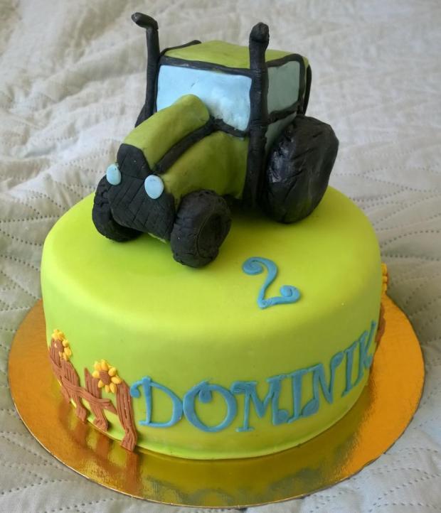 S traktorom..., torta, Torty autíčka, vláčiky, Mariolka, 1