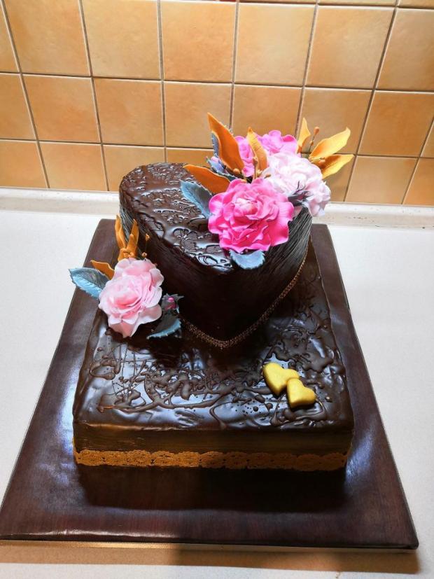 Svadobná čokoládová, torta, Svadobné torty, anafe, 1