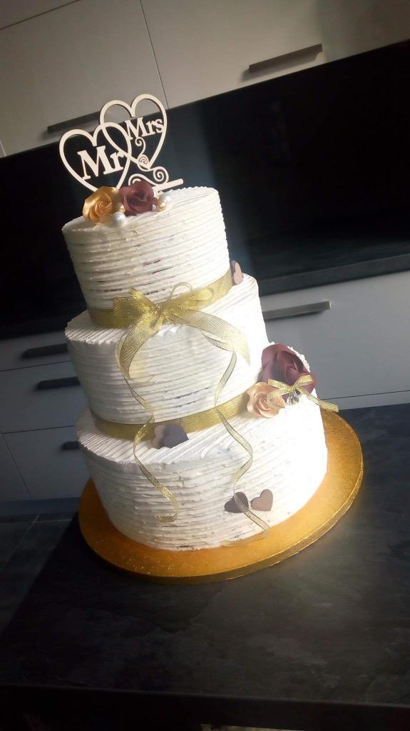 Svadobná krémová so zápichom, torta, Svadobné torty, veronika1311, 1