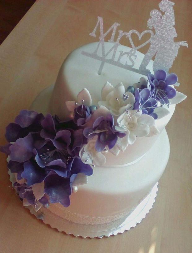 Fialová svadobná, torta, Svadobné torty, veronika1311, 1