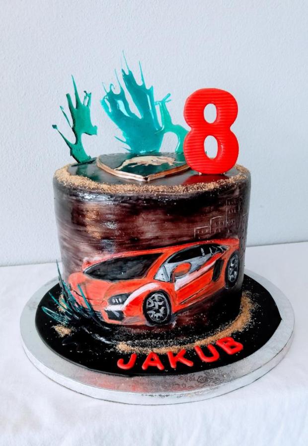 Lamborghini, torta, Torty autíčka, vláčiky, mlssna alena, 1