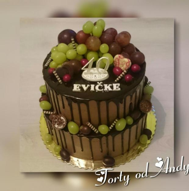 Čokoladová tortička s ovocím , torta, Drip torty, andy611, 1
