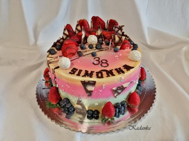 Krémová s ovocím a čokoládkami  ..., torta, Drip torty, Kadanka, 1