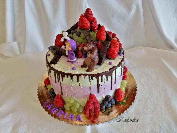 Drip tortička s Mášou a medveďom..., torta, Drip torty, Kadanka, 3