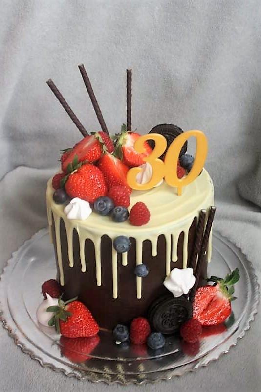 Drip torta s ovocím, torta, Drip torty, stanula, 1