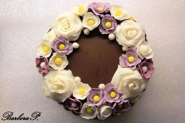 Drip cake s květy, torta, Drip torty, BarboraP., 2