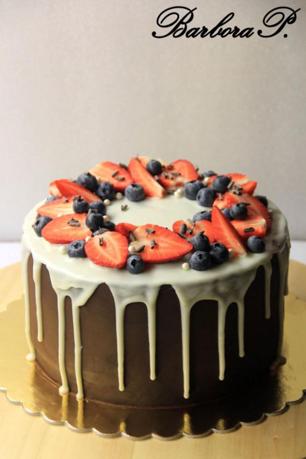 Drip cake s ovocem, torta, Drip torty, BarboraP., 1