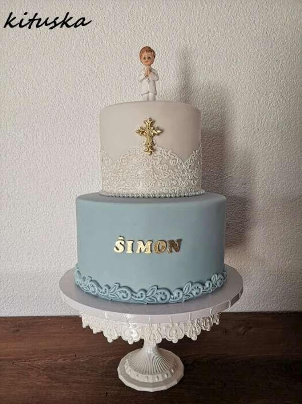 torta naprvé sv.prijímanie pre chlapca, torta, Torty na cirkevné sviatky, kituska, 1