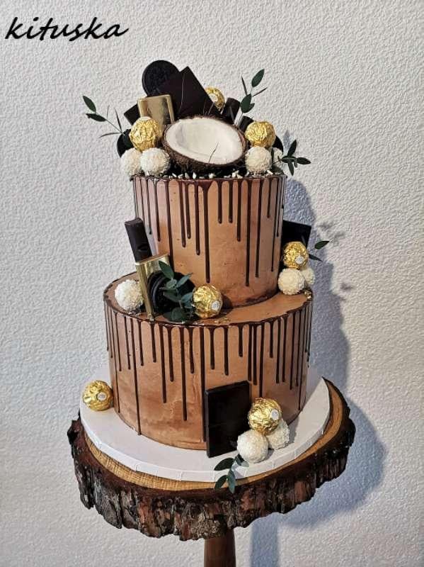 narodeninová torta čoko-rafaello, torta, Čokoládové torty, kituska, 1