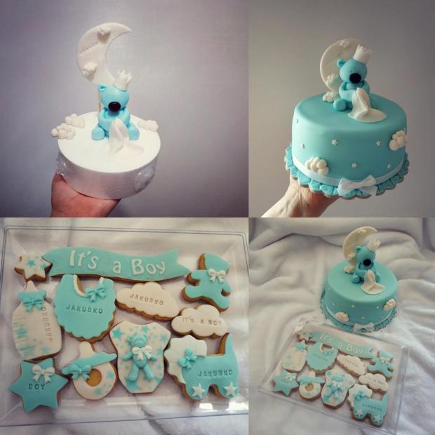 Gratulačná k narodeniu bábätka s medovníčkami :) , torta, Ostané torty pre deti, Zdenka Kapustkova, 1