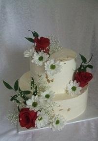 Svadobná torta s ružami, torta, Svadobné torty, veronikak23, 1
