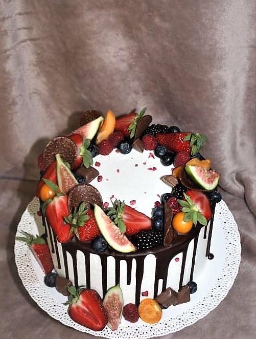 Drip torta s ovocím, torta, Drip torty, stanula, 1