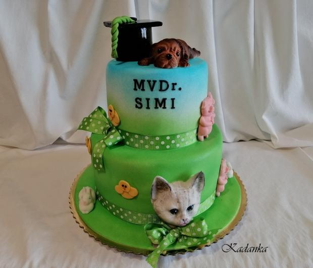 Na promócie pre veterinárku..., torta, Torty - škola, stužková, Kadanka, 4