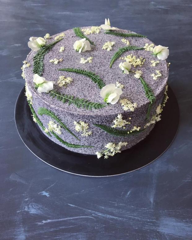 Makova s jedlymi kvetmi, torta, Narodeninové torty, Cakes by Alexandra, 1