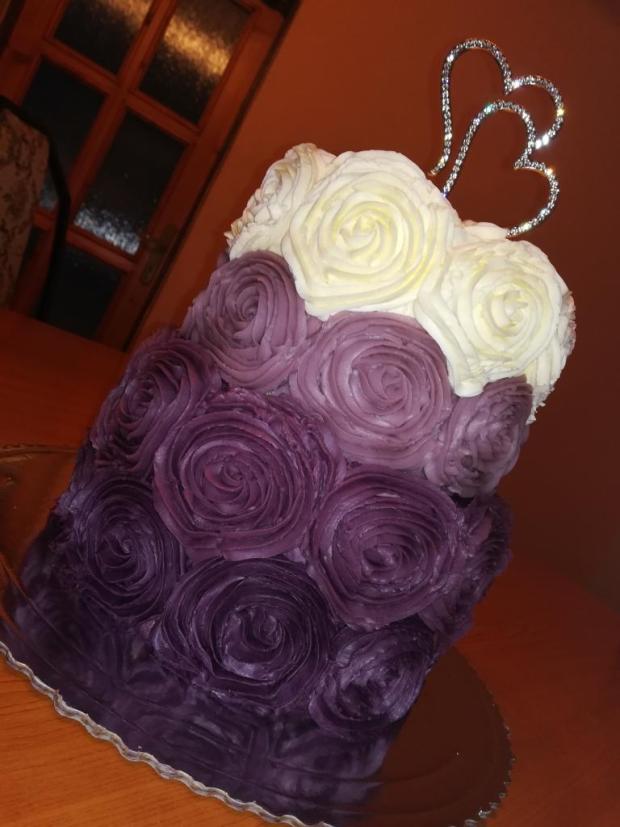 Svadobná torta fialová, torta, Svadobné torty, Veronnika, 1
