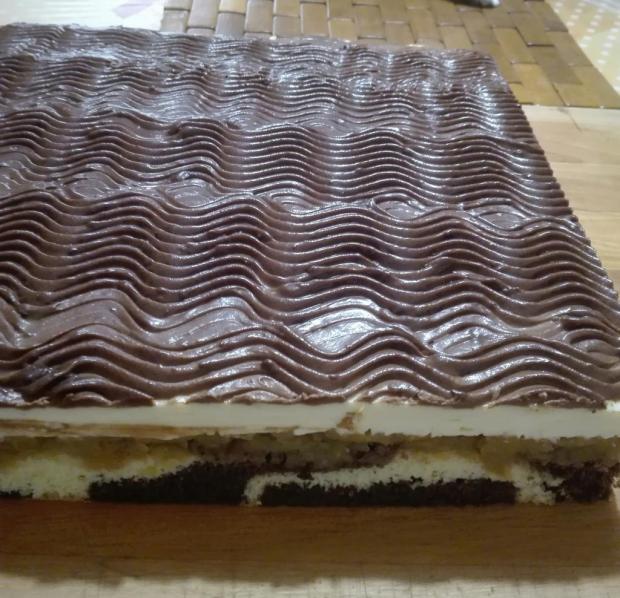 Obrátený jablkový koláč s kyslou smotanou, torta, Zákusky, evkala, 1