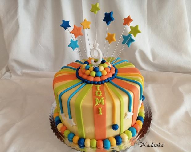 Farebná, guličky, hviezdičky..., torta, Ostané torty pre deti, Kadanka, 1