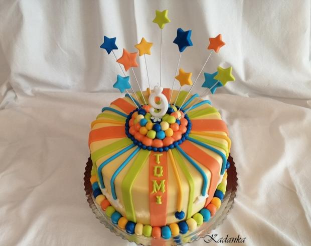 Farebná, guličky, hviezdičky..., torta, Ostané torty pre deti, Kadanka, 2