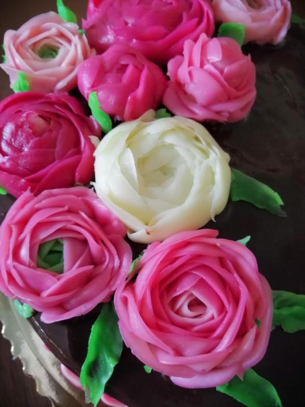 Kvety zo chantyflexu, torta, Ozdoby na torty, Sigetka, 1