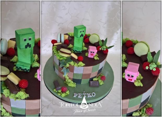 Minecraft & Creeper, torta, Ostané torty pre deti, Tortolandia.sk, 3
