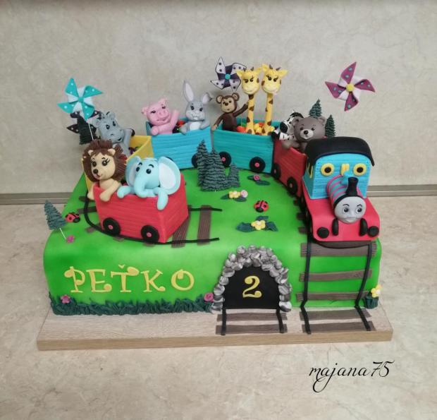 Zvieratka vo vláčiku, torta, Torty autíčka, vláčiky, majana75, 1