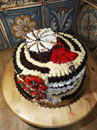 Snehová netradične - Dáma s dáždnikom, torta, Netradičné torty, Cattys, 1