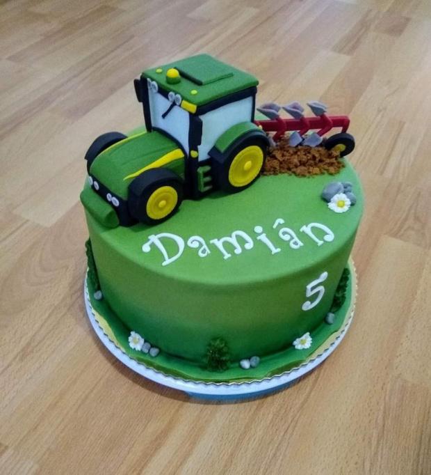 S traktorom John Deere, torta, Torty autíčka, vláčiky, Mirka02, 1