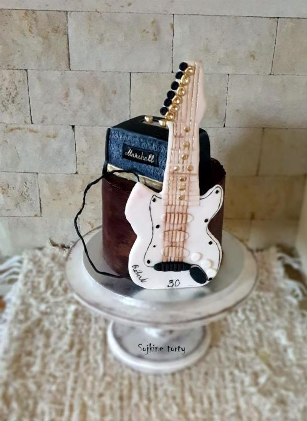 Gitara značky Róbert:), torta, Narodeninové torty, S. Sojka, 1