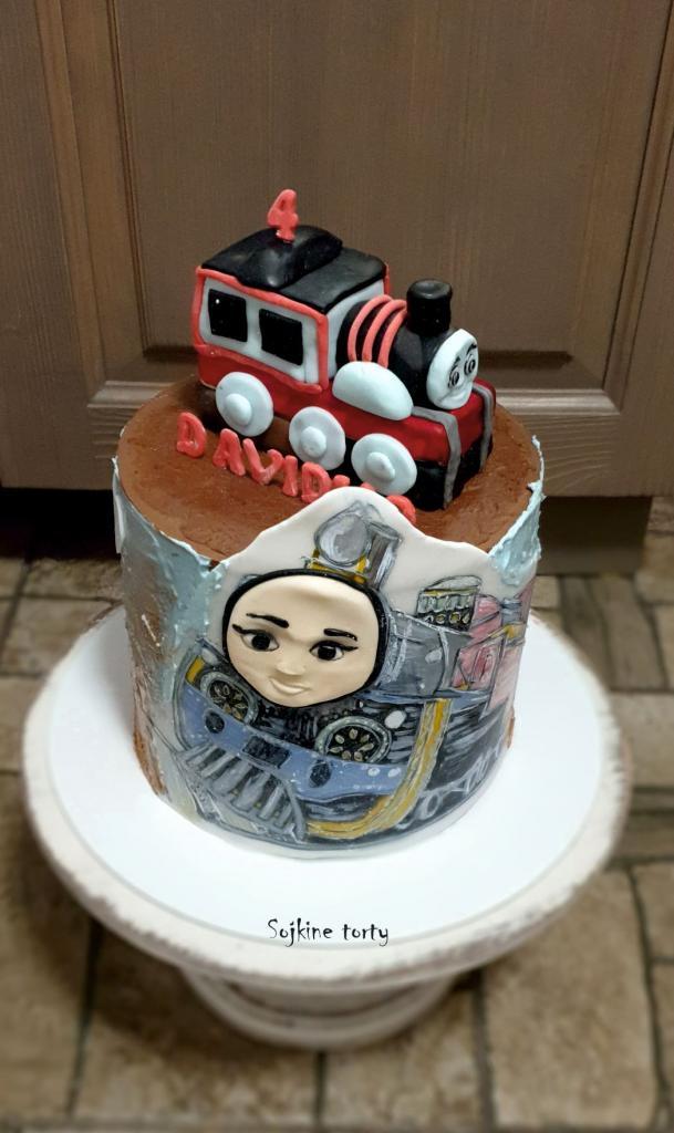 Ashima a vláčik Tomáš:), torta, Rozprávkové torty, S. Sojka, 2