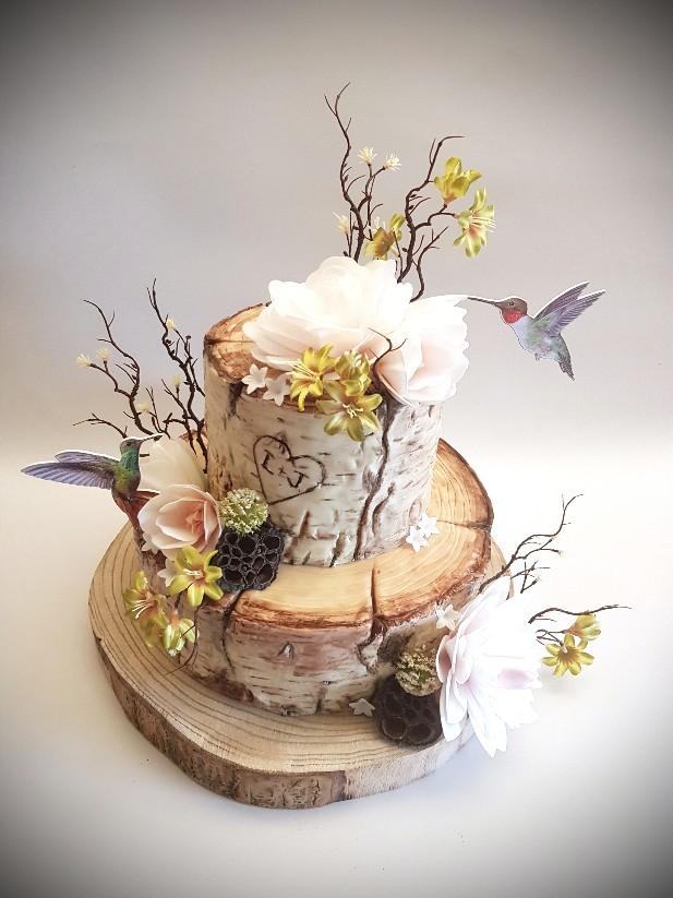Svadobná s kolibríkmi, torta, Svadobné torty, Michaela Hybská, 1