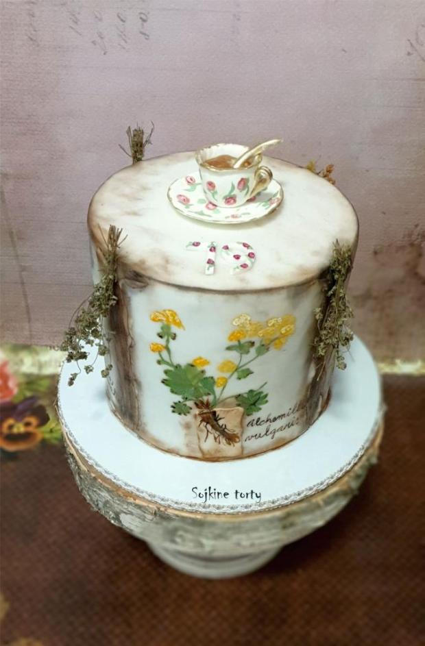 Herbár a čajík pre babku bylinkárku:), torta, Narodeninové torty, S. Sojka, 1