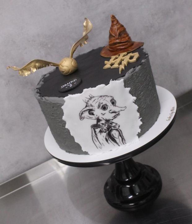 Harry Potter torta - ručne maľovaný Dobby, torta, Rozprávkové torty, Cakes by Miša, 3