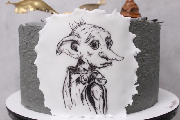 Harry Potter torta - ručne maľovaný Dobby, torta, Rozprávkové torty, Cakes by Miša, 2