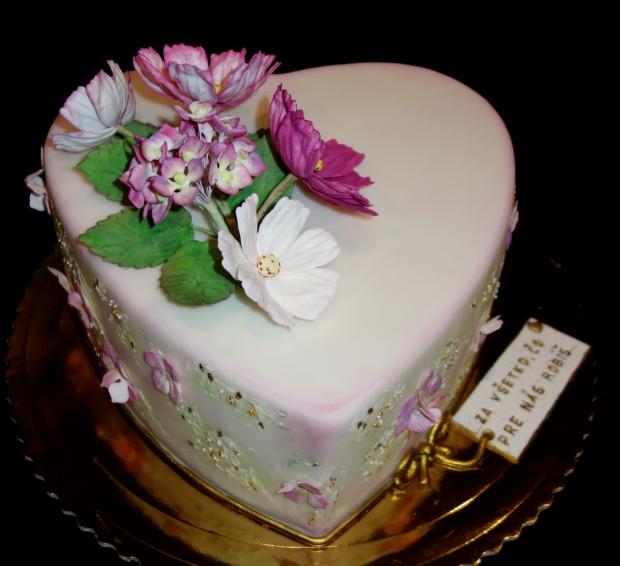 srdce s kvetmi, torta, Narodeninové torty, KSlavka, 1