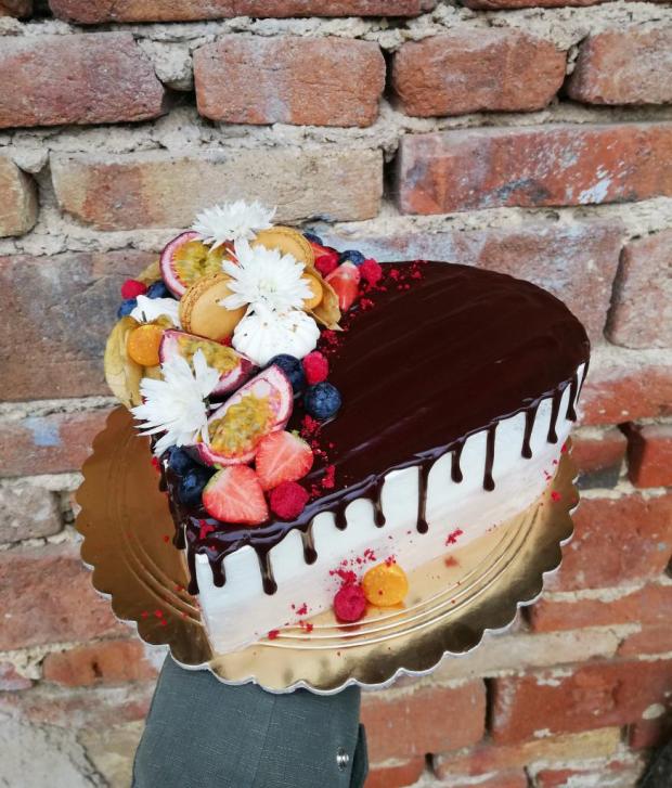 Narodeninové srdiečko, torta, Drip torty, kika898, 1