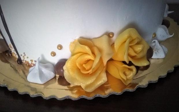 Drip a zlatožlté ruže , torta, Drip torty, zinka16, 3