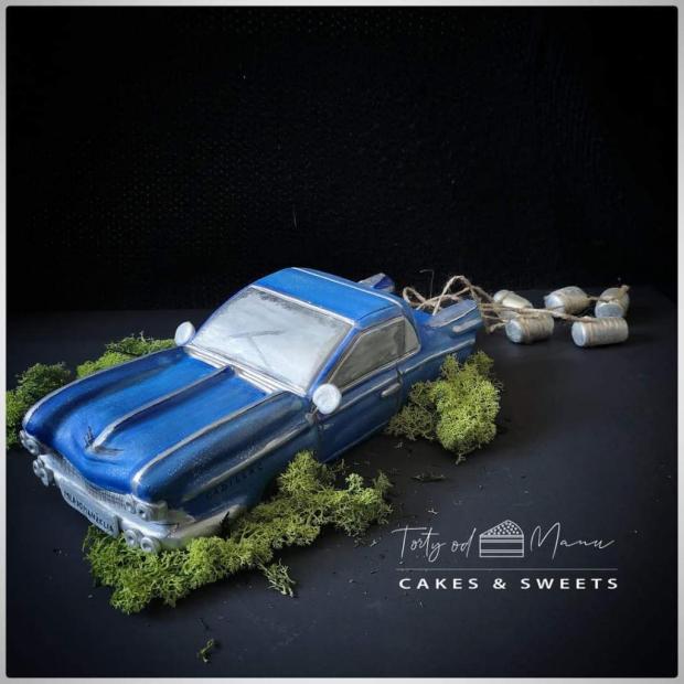 Modelovaný 30 cm Cadillac , torta, Ozdoby na torty, Manu Sinoj, 1