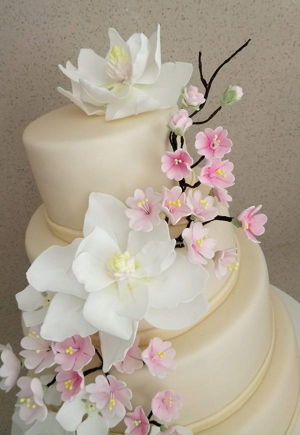 svadobná s magnóliami, torta, Svadobné torty, mariaJ, 2