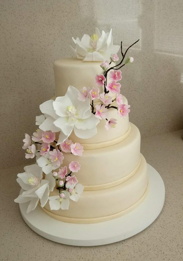 svadobná s magnóliami, torta, Svadobné torty, mariaJ, 1