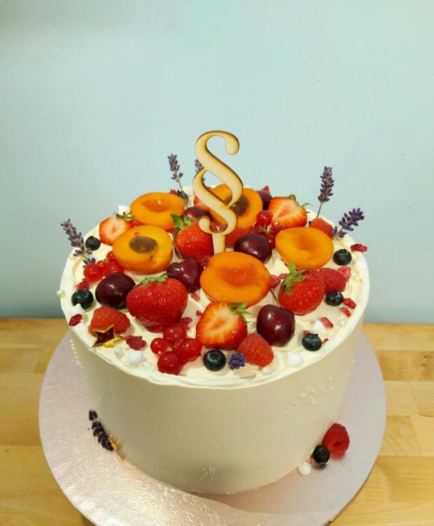 Ovocná promočná torta , torta, Torty - škola, stužková, Rogjasweet, 1