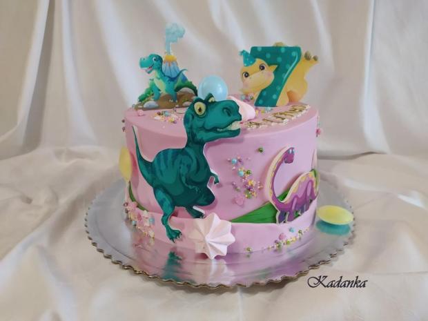 Dinosaury pre dievčatko, torta, Torty pre dievčatá, Kadanka, 1