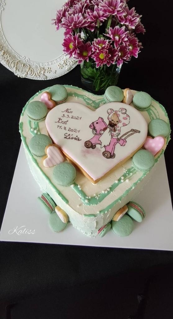 Srdiečko ku krstu , torta, Torty na cirkevné sviatky, katarina73, 1